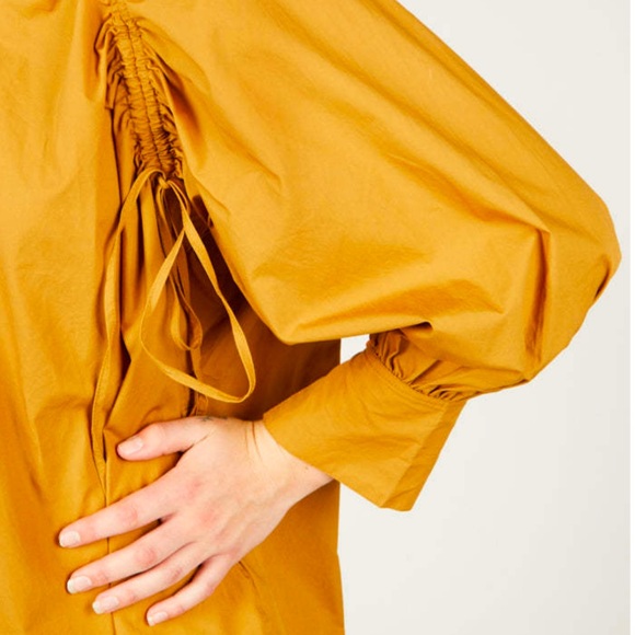 Intentionally Blank Barnes oversized midi dress - mustard poplin - OS - NWT - Picture 2 of 9